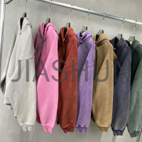 Vintage Washed Oversized Zip‑Up Fleece Hoodie Streetwear Casual Coat