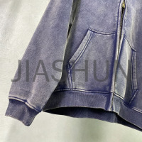Vintage Washed Oversized Zip‑Up Fleece Hoodie Streetwear Casual Coat