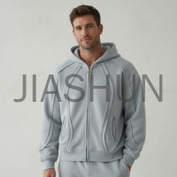 Curved Seam Topstitching Full‑Zip Jacket