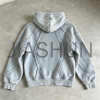 Curved Seam Topstitching Full‑Zip Jacket