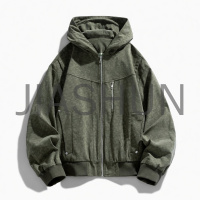 Oversized Technical Zip‑Up Hooded Jacket