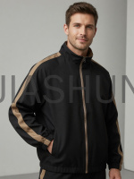 Striped Stand‑Collared Zip‑Up Track Jacket