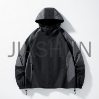 Color Block Hooded Windbreaker Jacket