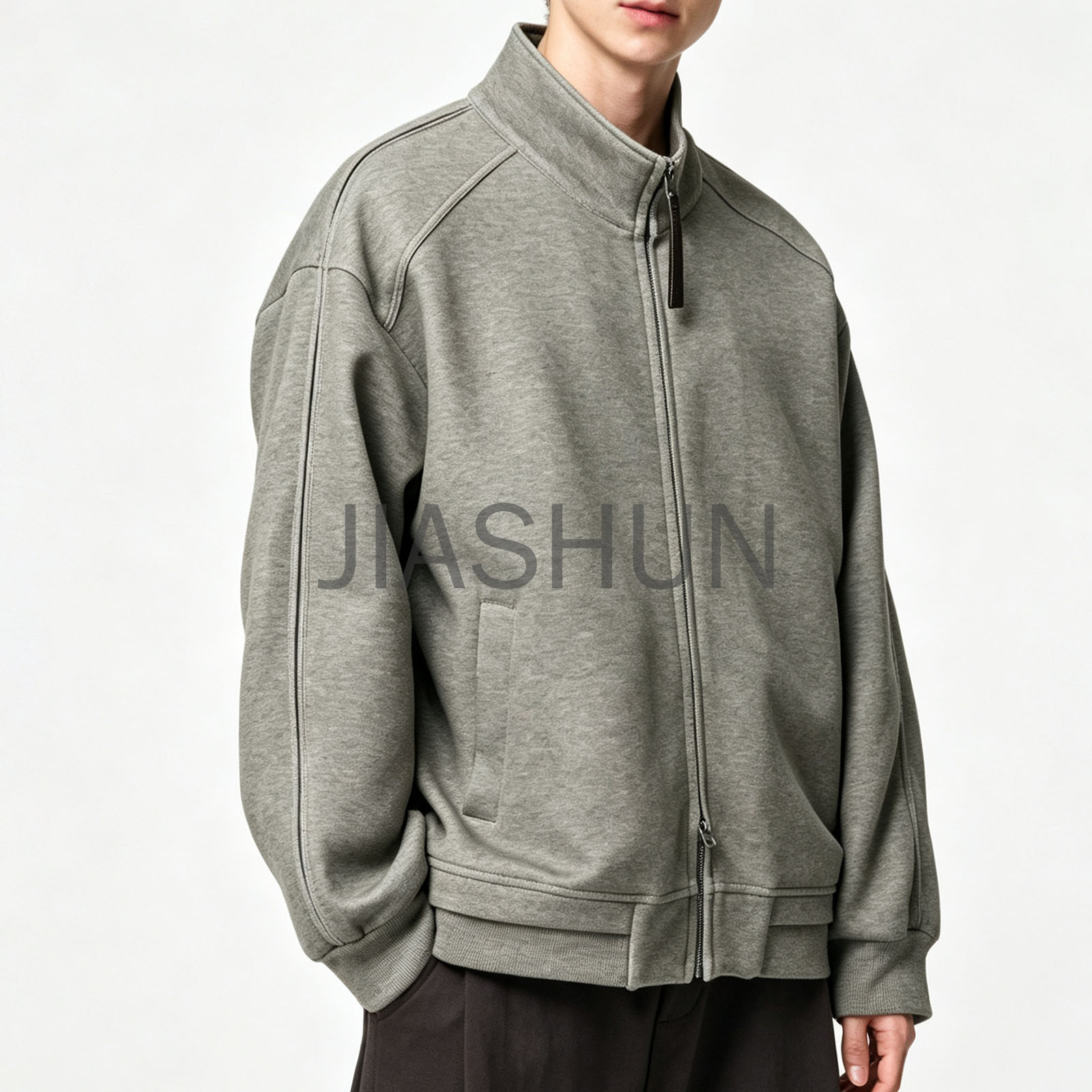 販売終了品　LYFT STAND COLLAR SWEAT JACKET M Loose Stand Collar Zip Up Sweatshirt Jacket | Made-to-Order