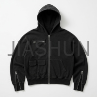 Full Zip Cargo Hooded Jacket