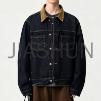 Rugged Work Style Raw Denim Jacket For Men