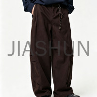 Men Vintage Brown Baggy Wide Leg Cargo Pants