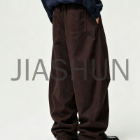 Men Vintage Brown Baggy Wide Leg Cargo Pants