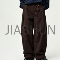 Men Vintage Brown Baggy Wide Leg Cargo Pants