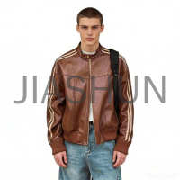 Custom Vintage Zip-Up Leather Jacket · 400 gsm