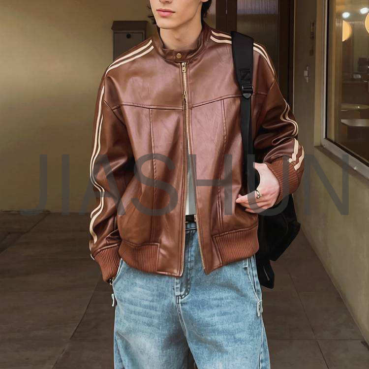 Custom Vintage Zip-Up Leather Jacket · 400 gsm