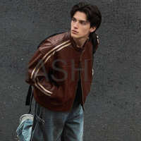 Custom Vintage Zip-Up Leather Jacket · 400 gsm