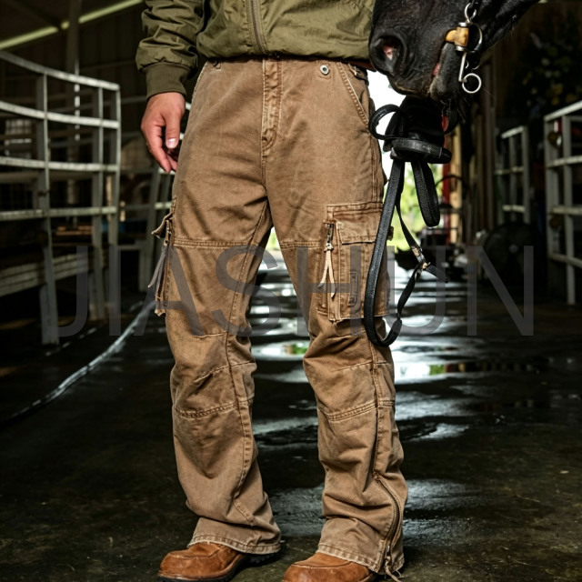 Retro Western Multi Zip Pocket Cargo Pants