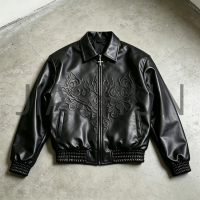 Custom Zip-Up Leather Jacket · 400 gsm