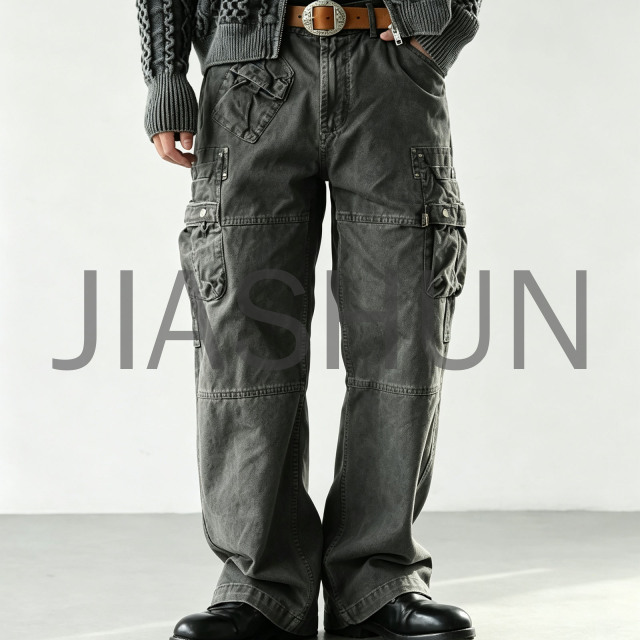 Mens Casual Heavyweight Multi Pocket Cargo Pants