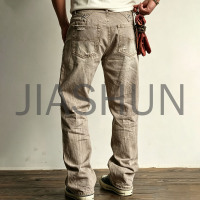 Men Faded Wash Destroyed Casual Pants