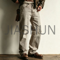 Men Faded Wash Destroyed Casual Pants