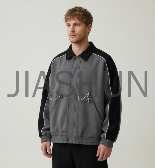 Rivet Contrast Collar Jacket