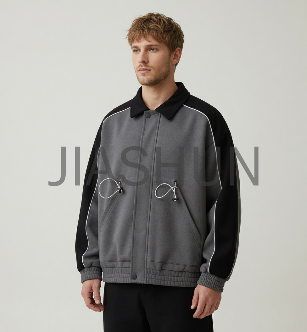 Rivet Contrast Collar Jacket