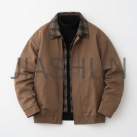 Plaid Collar Work Jacket