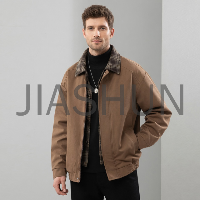 Plaid Collar Work Jacket