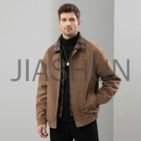 Plaid Collar Work Jacket