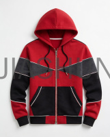 Geometric Panel Hooded Jacket