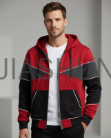 Geometric Panel Hooded Jacket