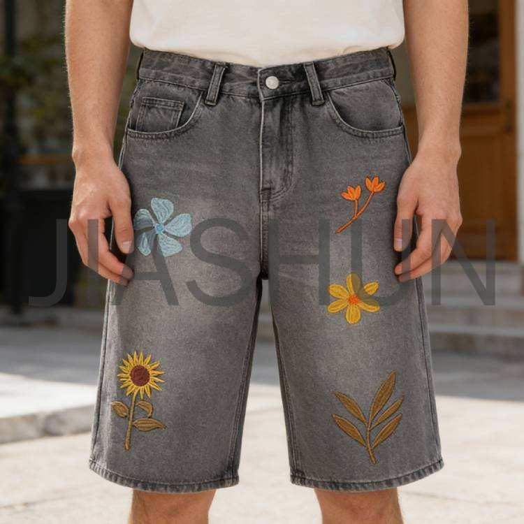 Custom Vintage Denim Shorts · 350 gsm · Embroidery