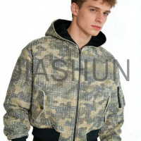 Custom Camo Hooded Padded Jacket · 460 gsm