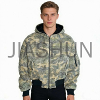 Custom Camo Hooded Padded Jacket · 460 gsm