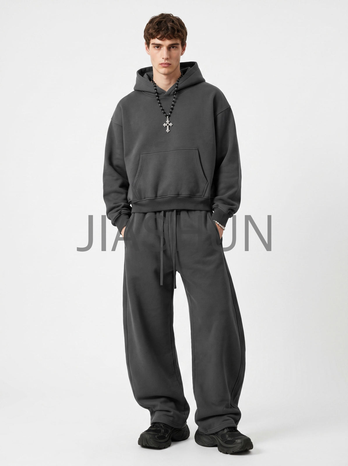 Custom Crop Oversized Hoodie Set · 460 gsm