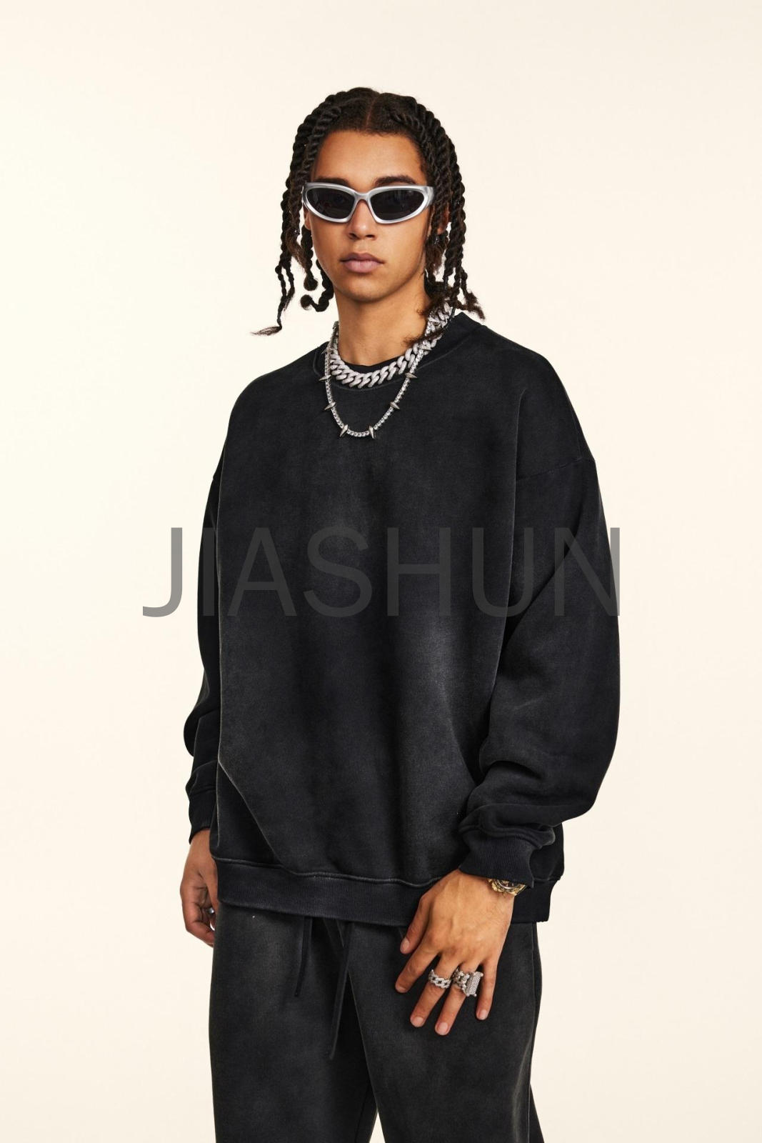 Custom Oversized Vintage Sweatshirt · 390 gsm · Vintage wash
