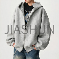 Men Street Style Full Zip Oversized Hoodie