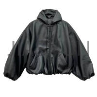 Custom Crop Oversized Leather Jacket · 400 gsm