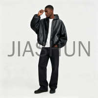 Custom Crop Oversized Leather Jacket · 400 gsm