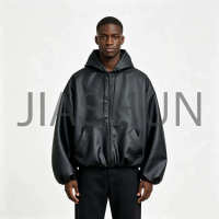 Custom Crop Oversized Leather Jacket · 400 gsm