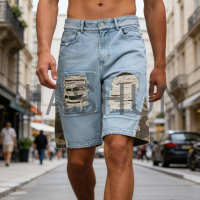 Custom Camo Denim Shorts · 350 gsm