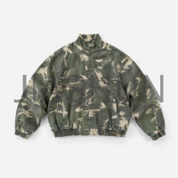 Camo Cropped Bomber Jacket
