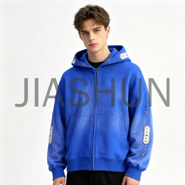 Custom Oversized Zip-Up Hoodie · Embroidery