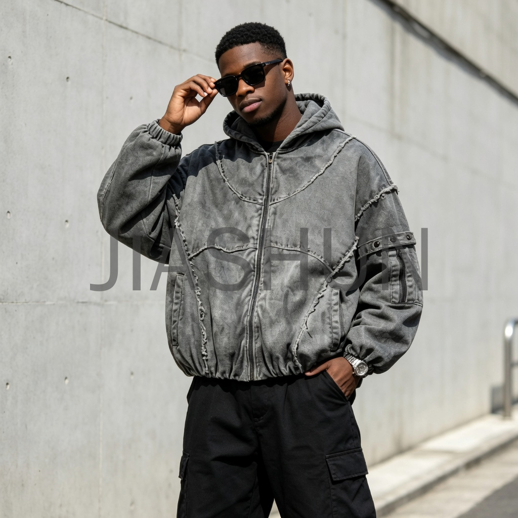 Custom Oversized Vintage Streetwear Jacket · 390 gsm