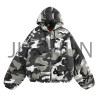 Camo Oversized Hooded Puffer Jacket