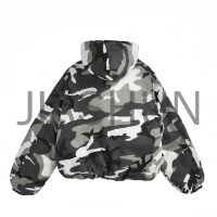 Camo Oversized Hooded Puffer Jacket