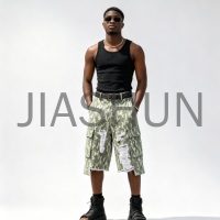 Custom Camo Denim Shorts · 380 gsm