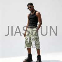 Custom Camo Denim Shorts · 380 gsm