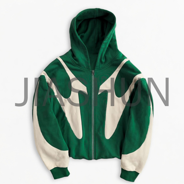 Custom Color-block Zip-Up Hoodie