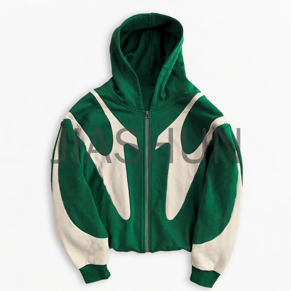 Custom Color-block Zip-Up Hoodie · 390 gsm