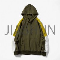 Multi-Tone Raglan Hooded Sweatshirt