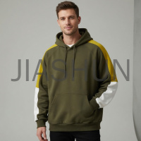 Multi-Tone Raglan Hooded Sweatshirt