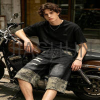 Custom Camo Denim Shorts · 410 gsm